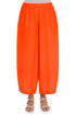 Loose Flame Orange Silk Bamboo Trousers 1