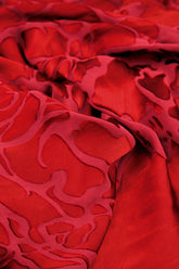 Loose Floral Cherry Red Silk Shirt 5