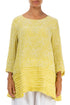 Loose Floral Cyber Lime Silk Linen Tunic 1