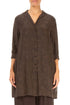 Loose Forest Brown Bubbles Silk Bamboo Shirt 1