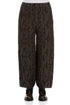 Loose Forest Brown Circle Silk Linen Trousers 1