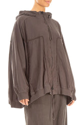 Loose Forest Brown Cotton Jacket 3