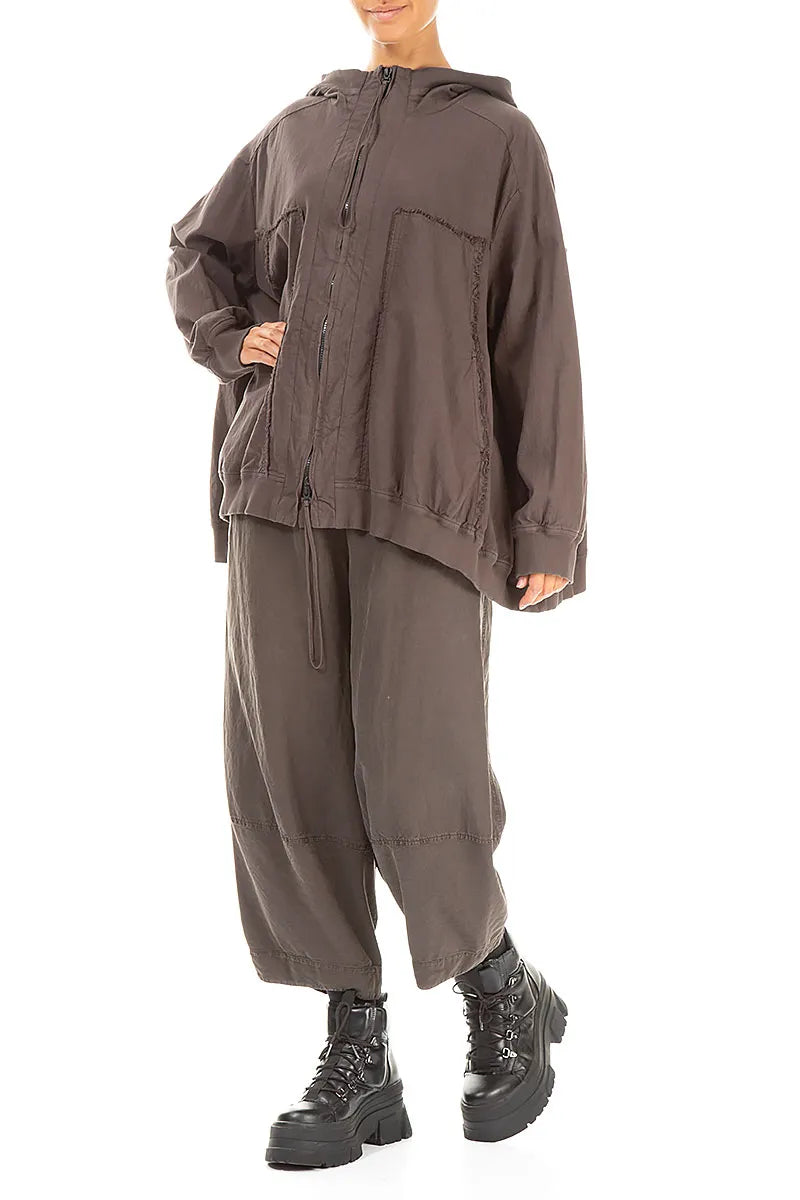 Loose Forest Brown Cotton Jacket 4