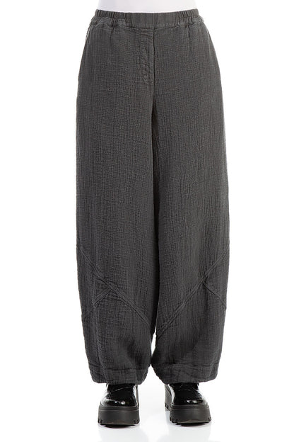 Loose Forest Grey Heavy Linen Trousers