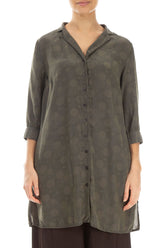 Loose Forest Mist Bubbles Silk Bamboo Shirt 1