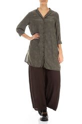 Loose Forest Mist Bubbles Silk Bamboo Shirt 4