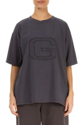 Loose Graphite Cotton Blouse 2