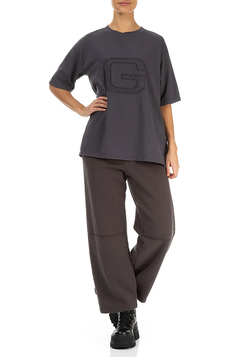 Loose Graphite Cotton Blouse 5