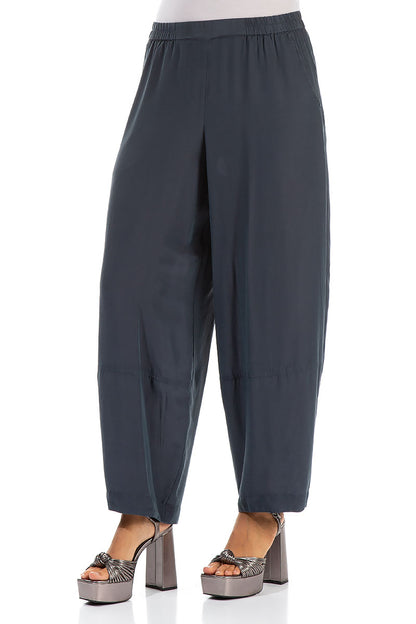 Loose Graphite Silk Bamboo Trousers