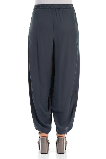 Loose Graphite Silk Bamboo Trousers