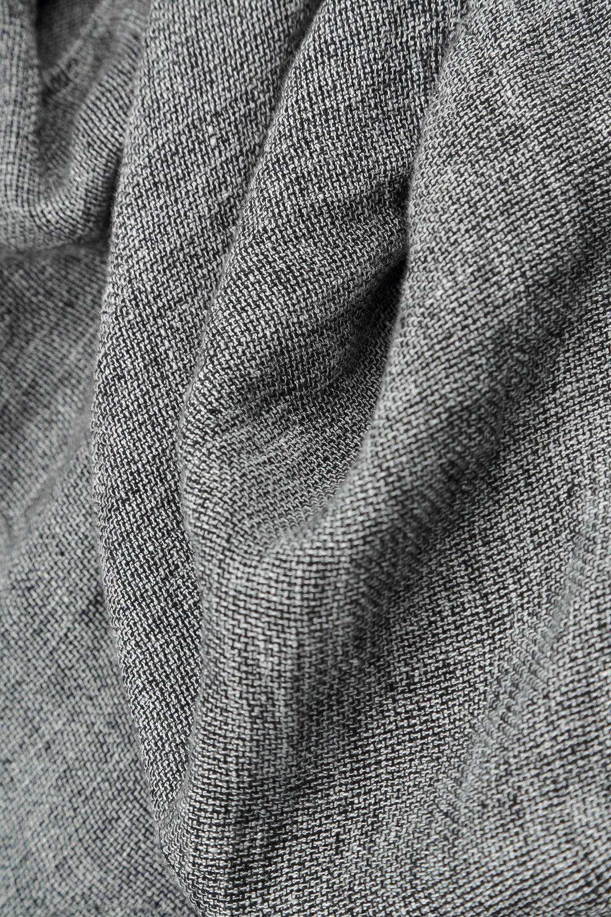 Loose Grey Mélange Linen Blouse