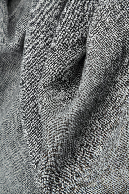 Loose Grey Mélange Linen Blouse