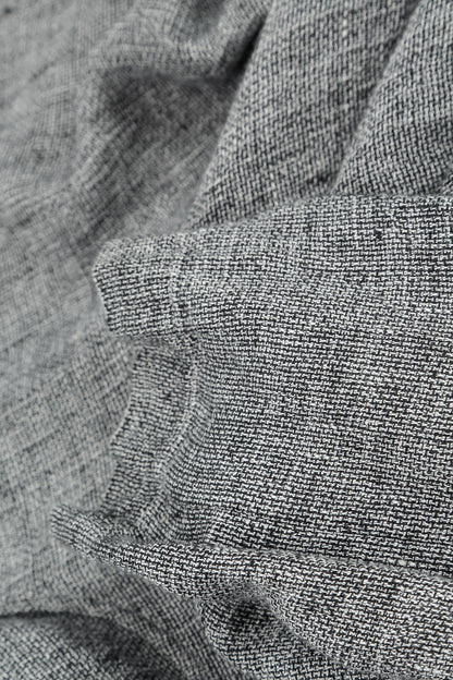 Loose Grey Mélange Linen Blouse