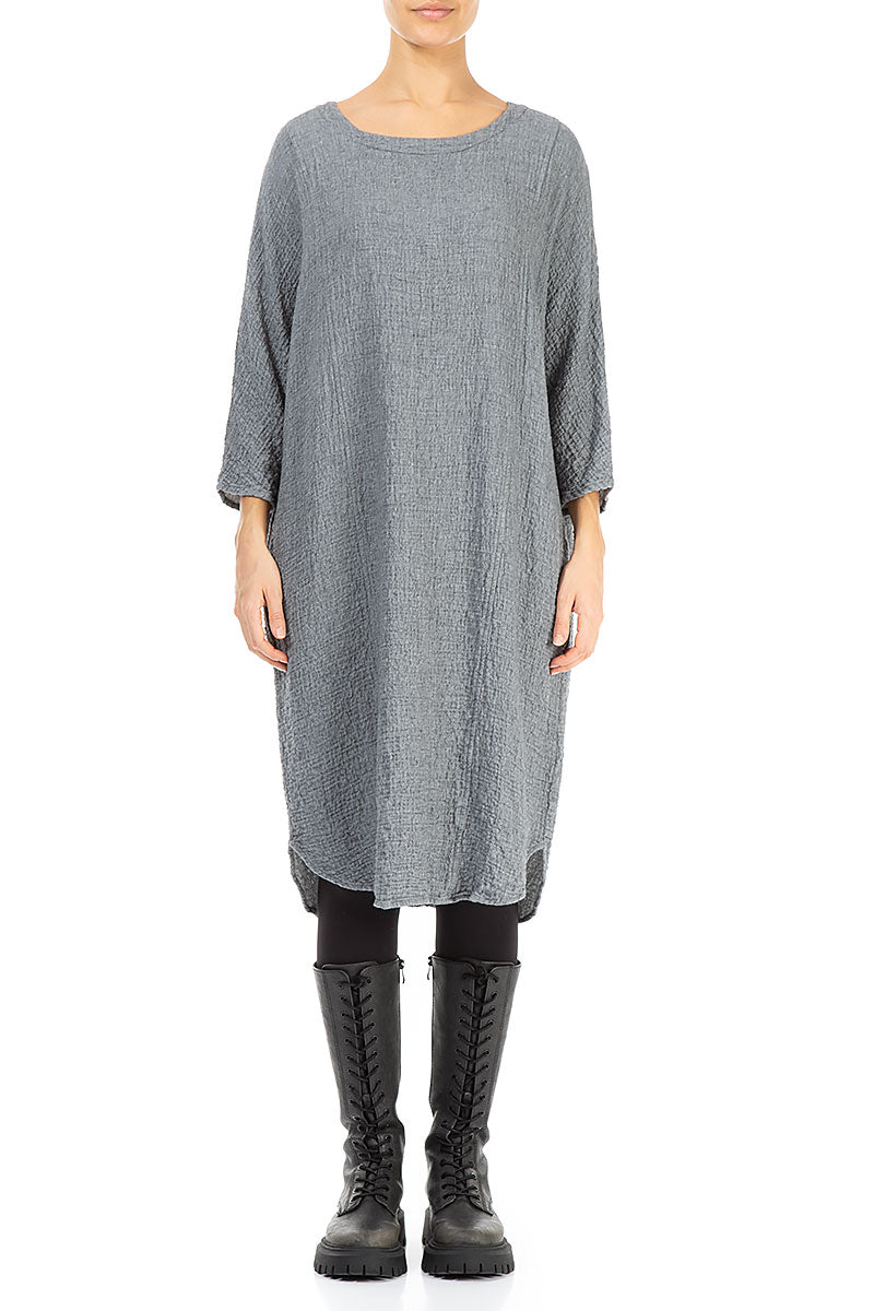 Loose Grey Wool Dress