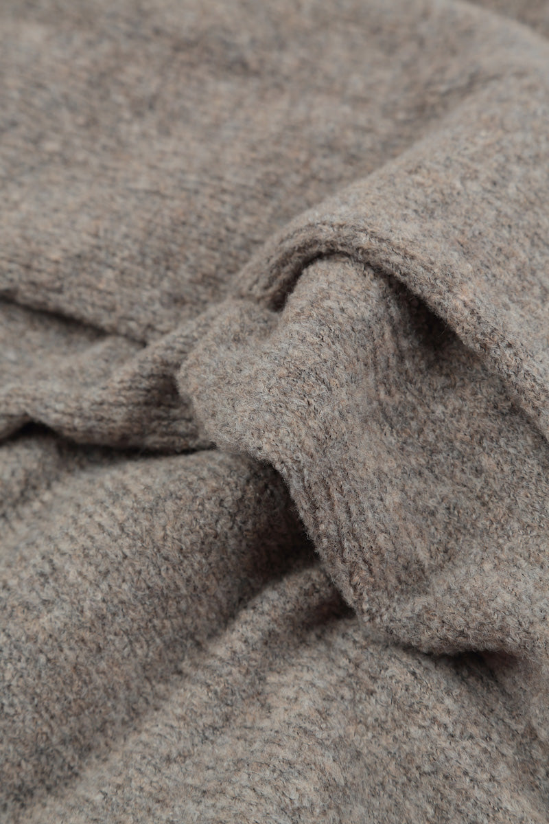 Loose Light Brown Knitted Wool Dress 6