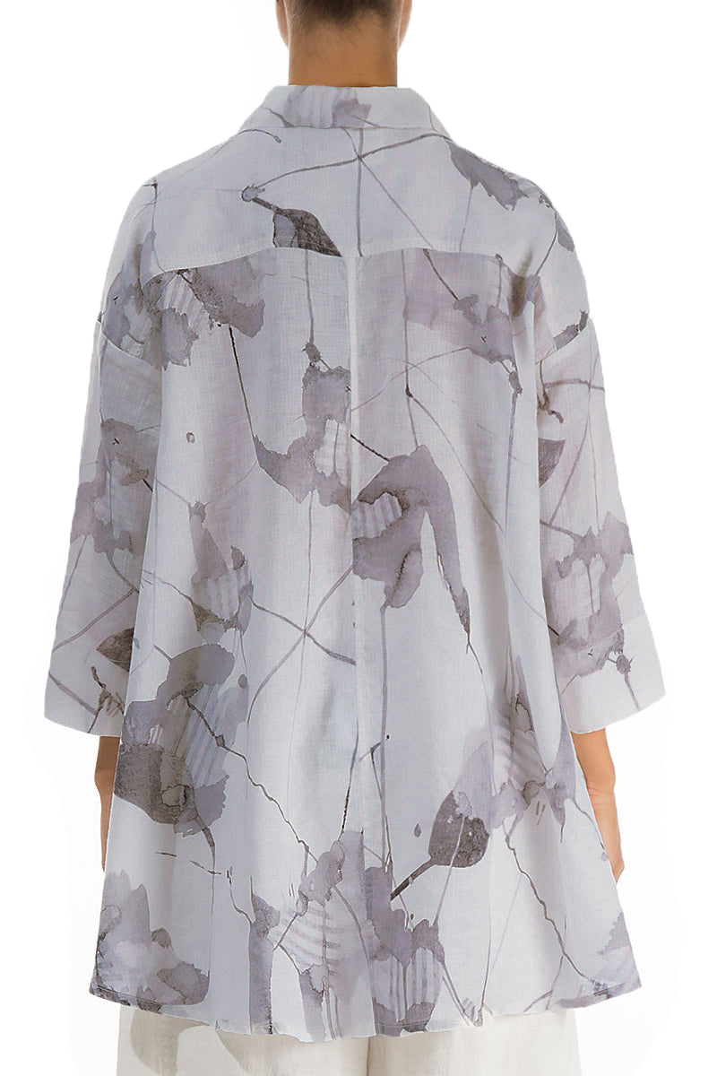 Loose Lilac Grey Mirage Linen Shirt