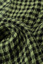 Loose Lime Check Gauze Linen Shirt 5