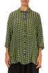 Loose Lime Check Gauze Linen Shirt 1