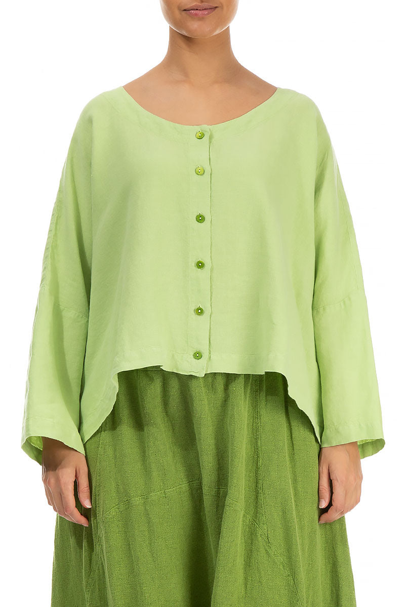 Loose Lime Linen Jacket 1