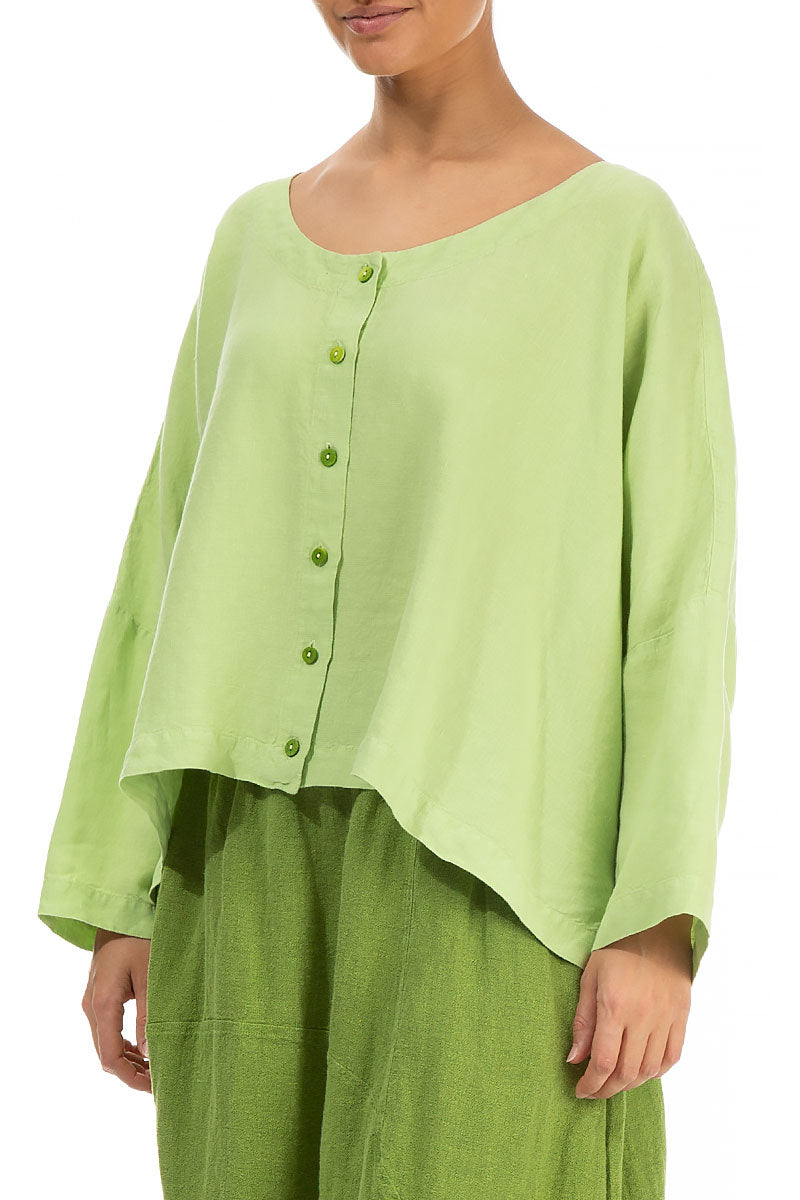 Loose Lime Linen Jacket 3