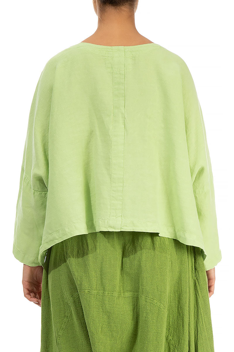 Loose Lime Linen Jacket 2