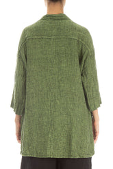 Loose Lime Mélange Linen Shirt 2