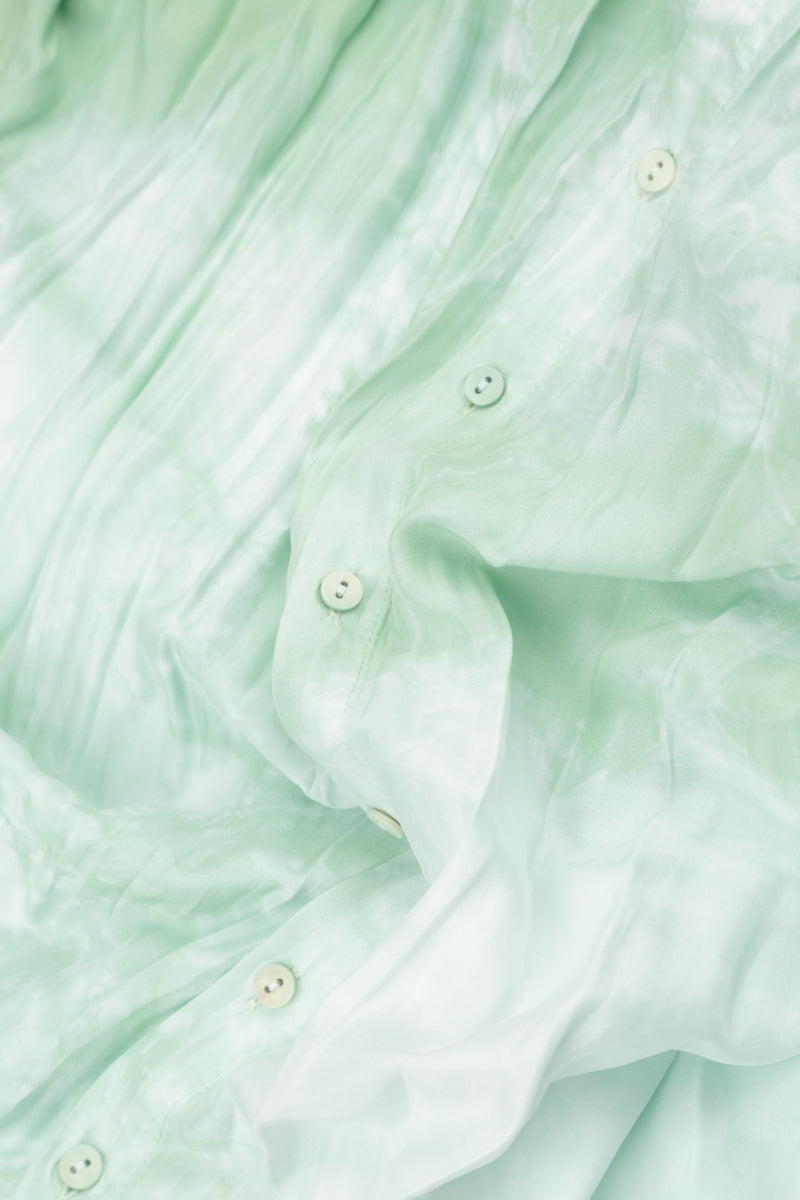 Chemise en soie ample Liquid Sea Mist