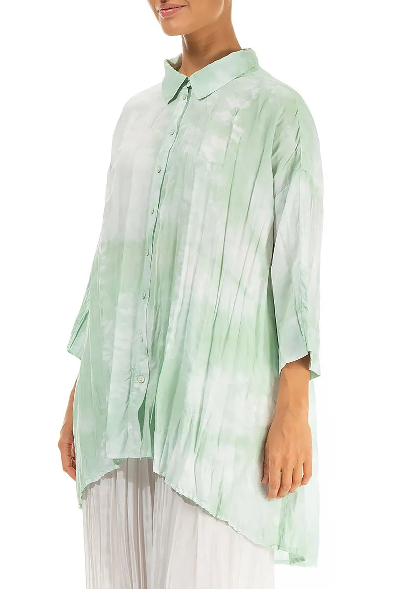 Chemise en soie ample Liquid Sea Mist