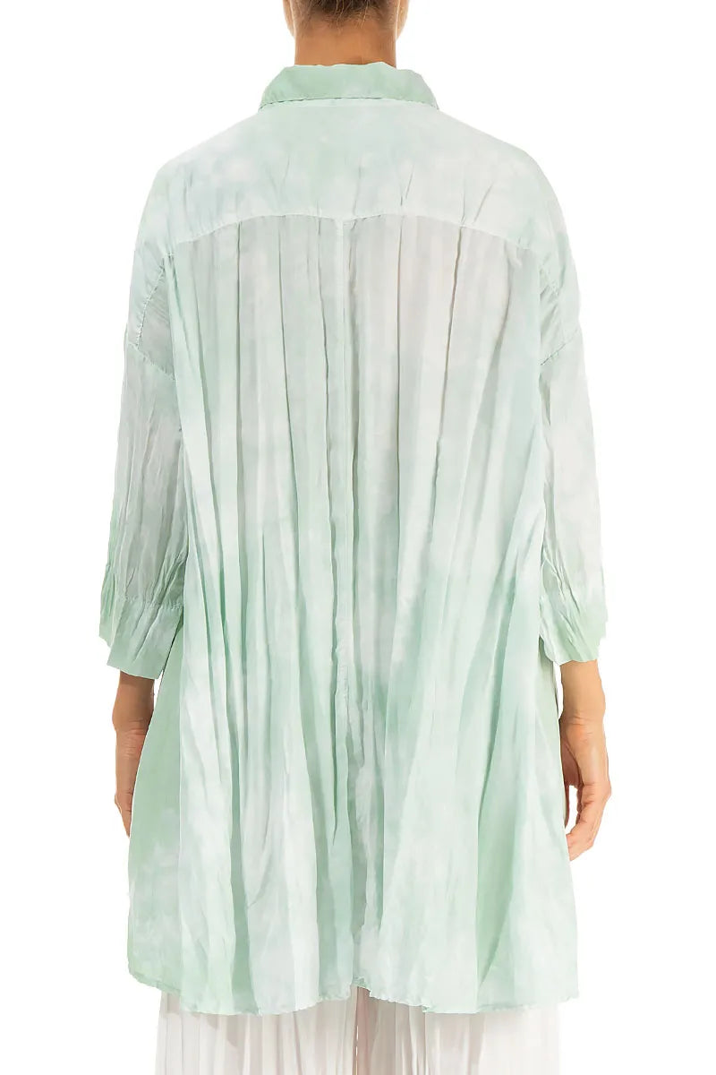 Chemise en soie ample Liquid Sea Mist