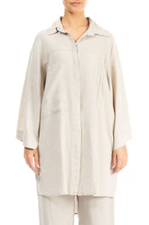 Loose Longer Back Natural Linen Shirt 1