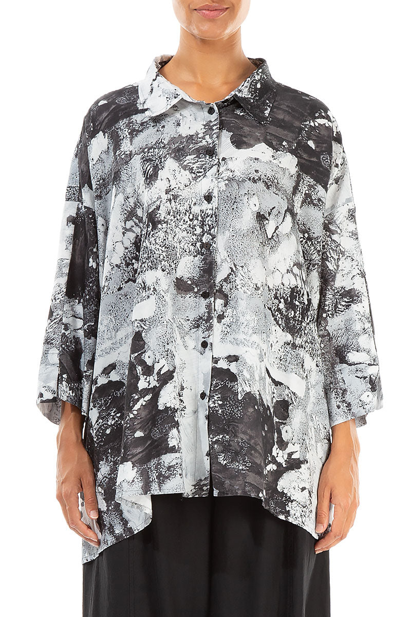 Loose Marble Silk Cotton Shirt