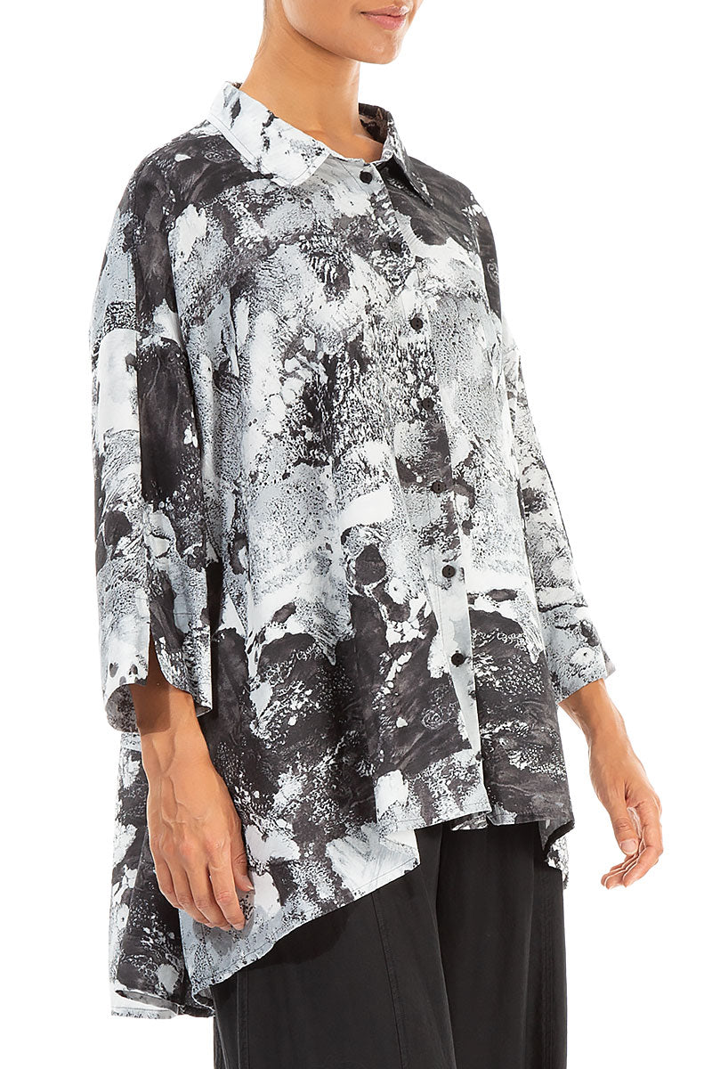 Loose Marble Silk Cotton Shirt