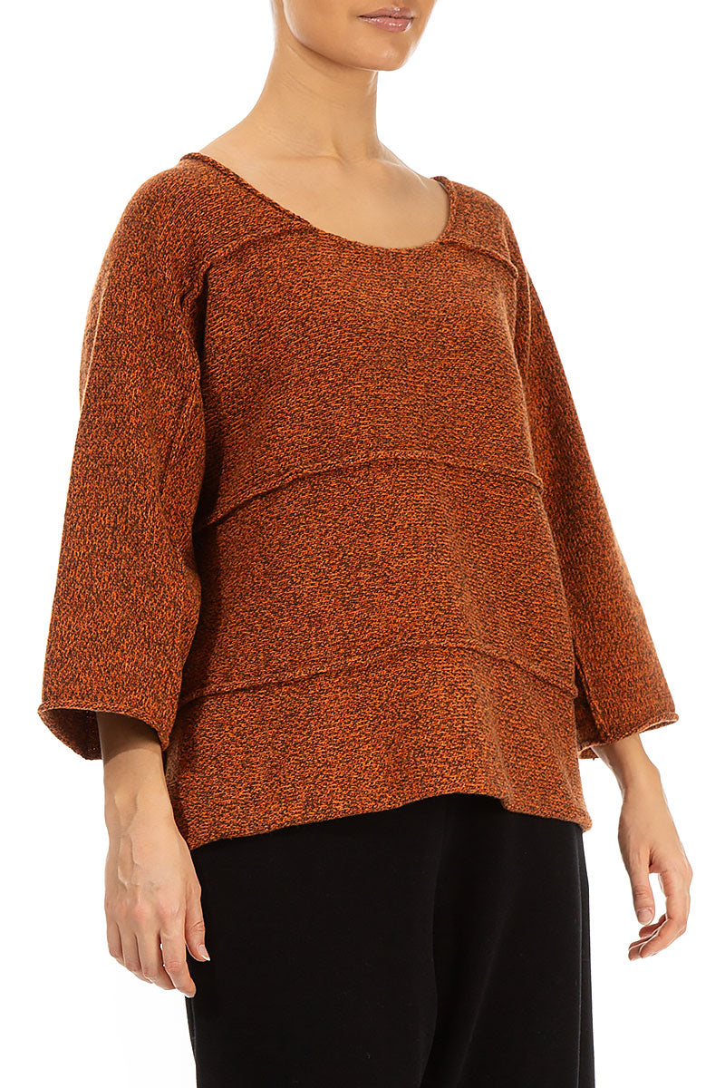 Loose Mélange Brick Wool Sweater