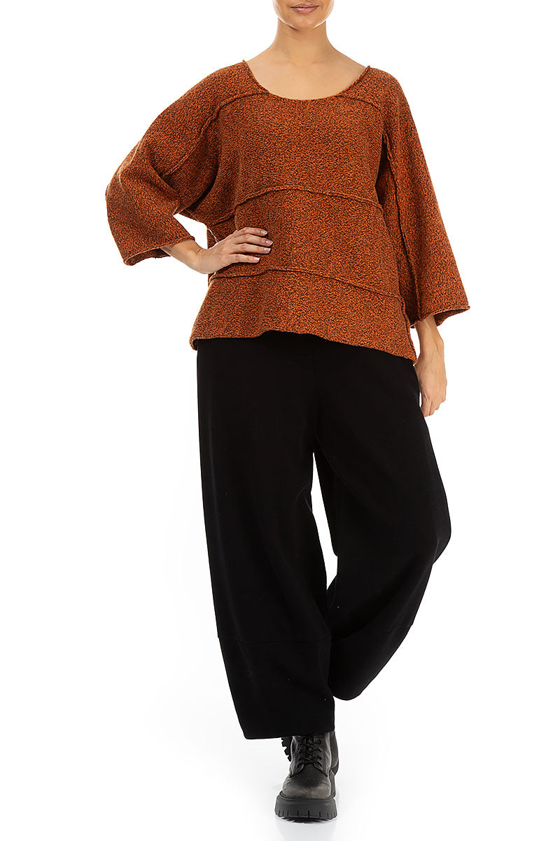 Loose Mélange Brick Wool Sweater