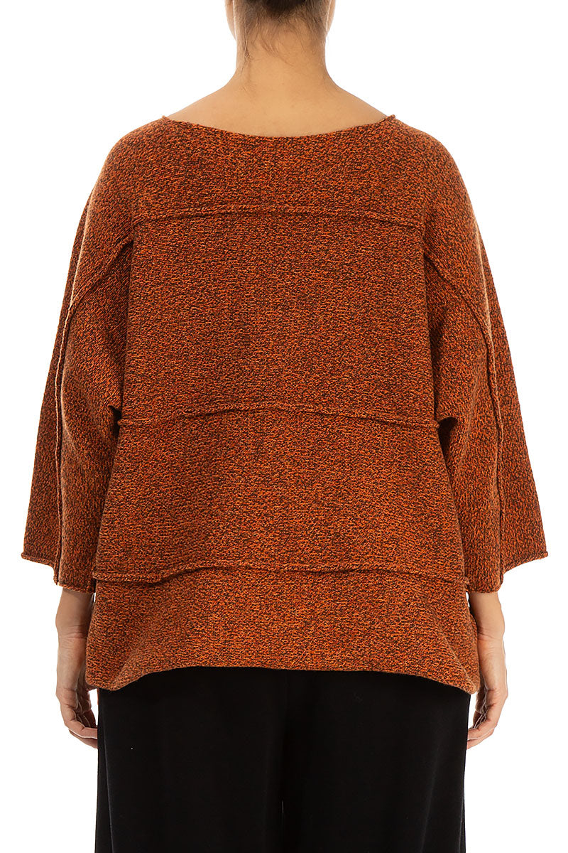 Loose Mélange Brick Wool Sweater