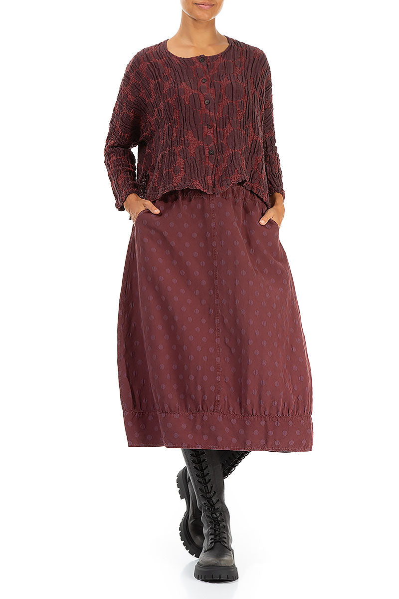 Loose Merlot Circle Silk Linen Jacket