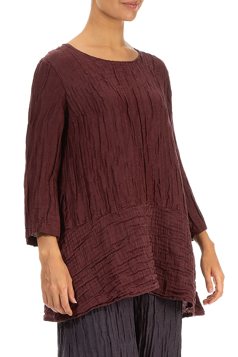 Loose Merlot Silk Linen Tunic