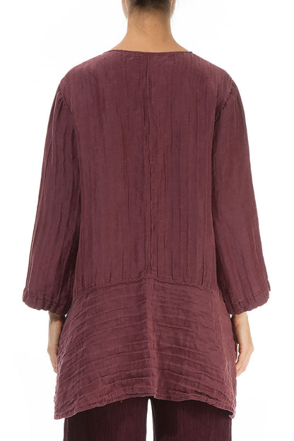 Loose Merlot Silk Linen Tunic