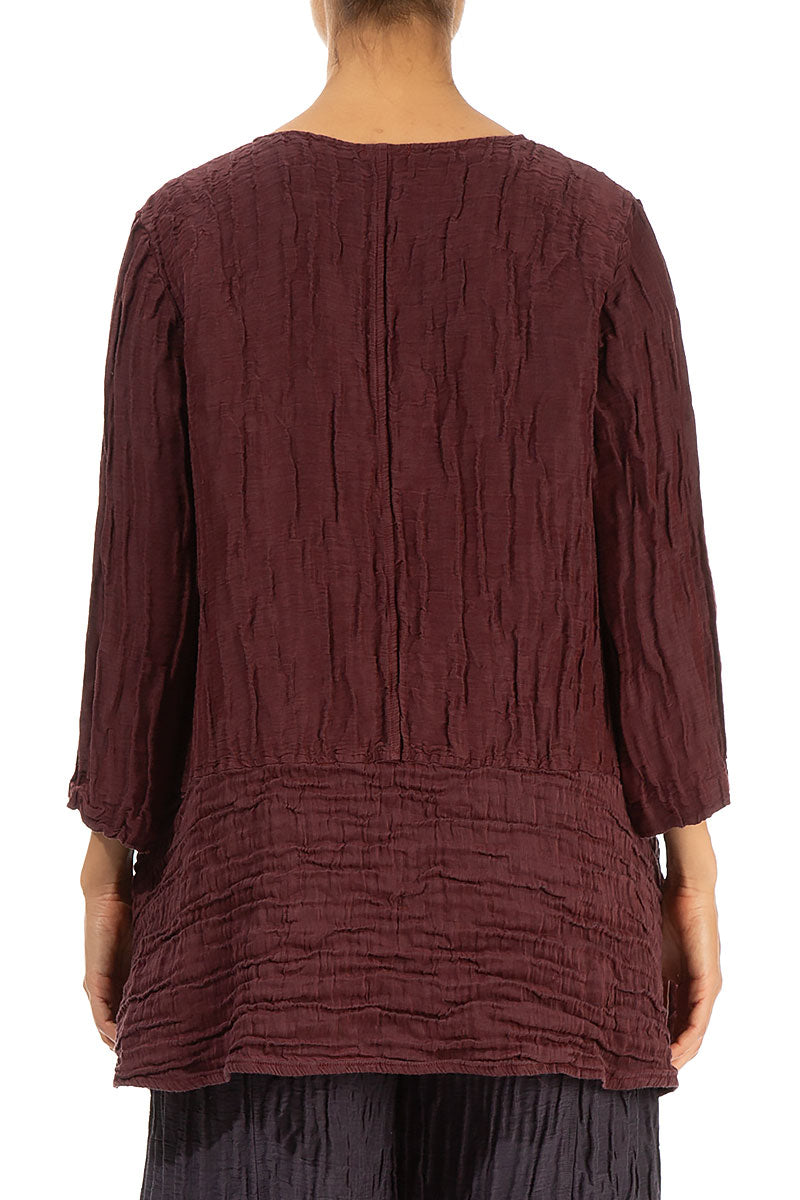 Loose Merlot Silk Linen Tunic