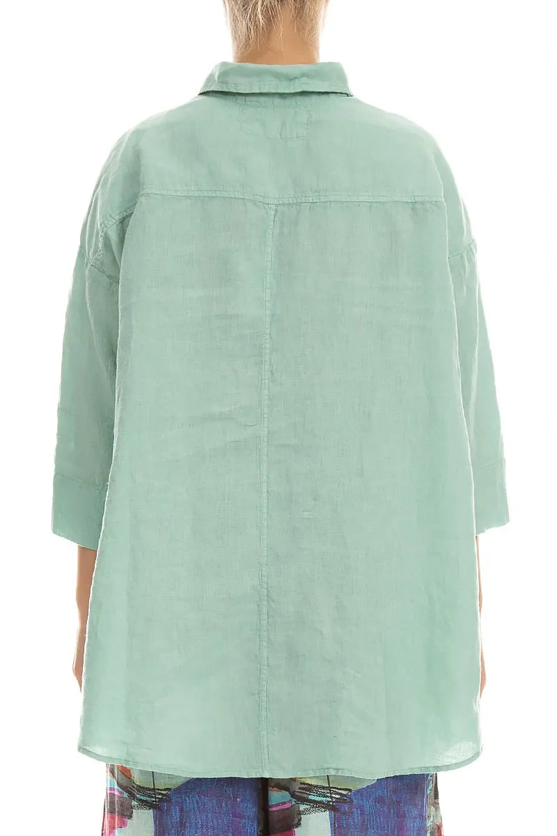 Loose Mint Linen Shirt