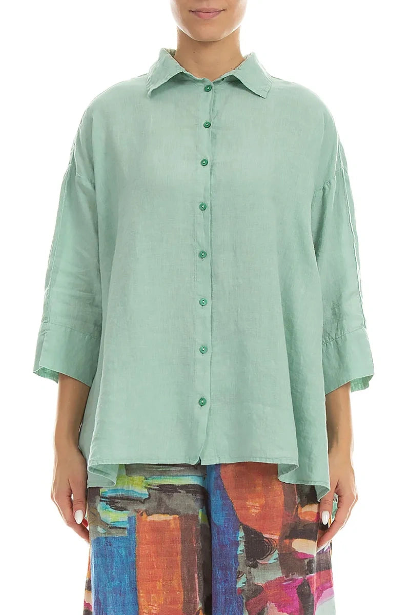 Loose Mint Linen Shirt