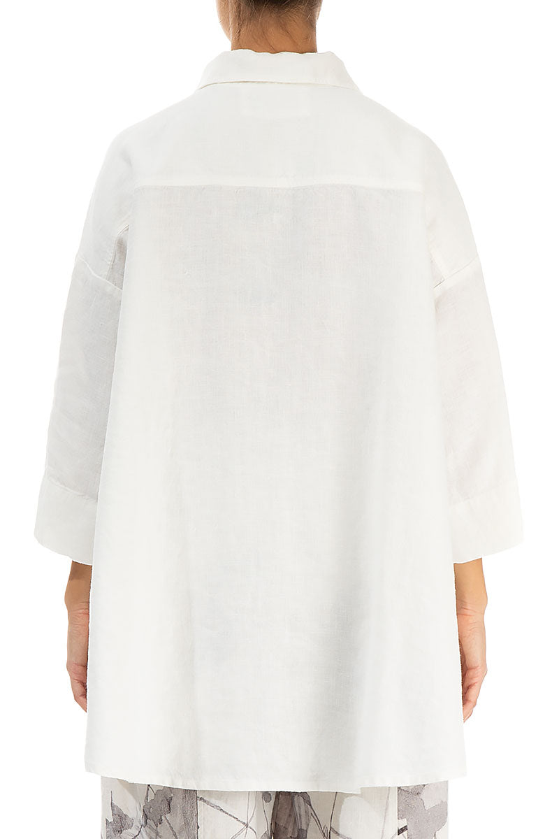 Loose Off White Linen Shirt