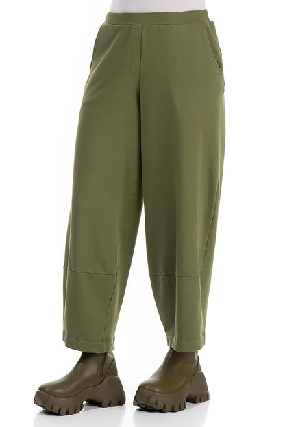 Loose Olive Cotton Trousers