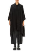 Loose Open Crinkled Black Silk Jacket 1