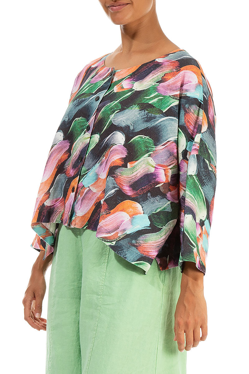 Loose Paint Charm Linen Jacket 3