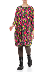 Loose Paint Mosaic Cotton Dress 4