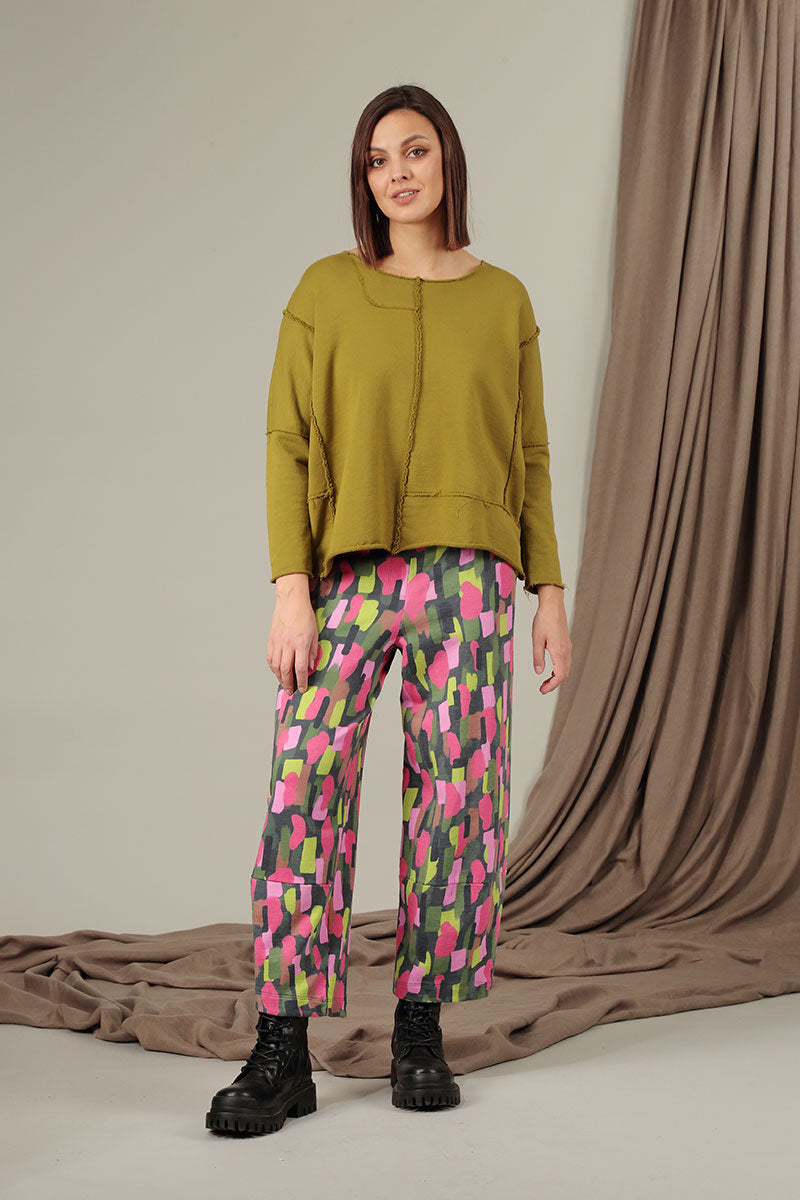 Loose Paint Mosaic Cotton Trousers