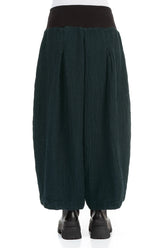 Loose Peacock Mélange Linen Trousers 2