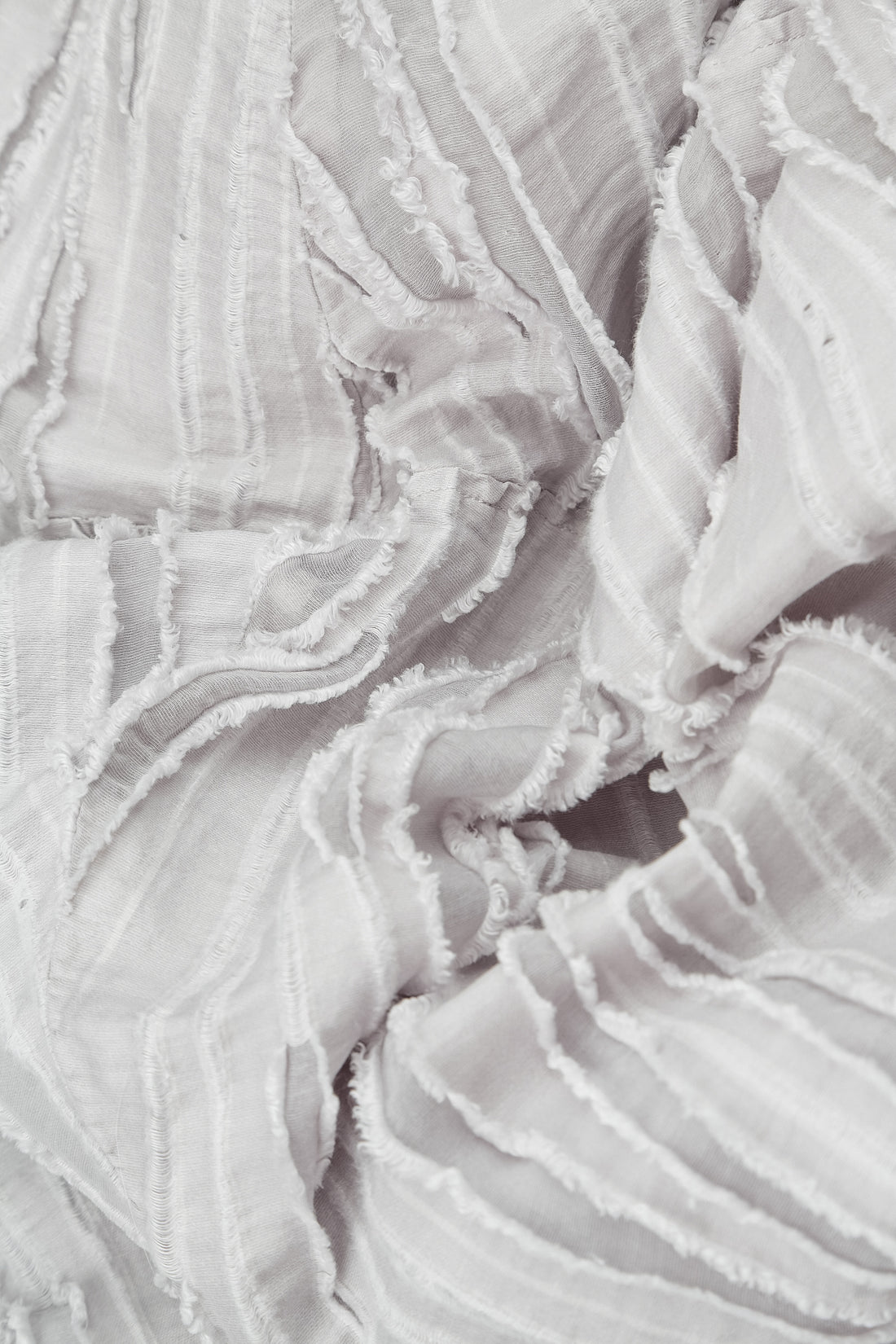 Loose Pearl Grey Fray Weave Shirt 5