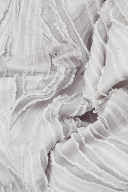 Loose Pearl Grey Fray Weave Shirt